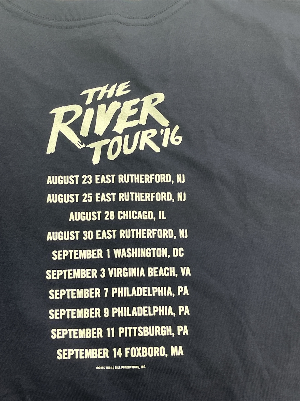 Bruce Springsteen The River Tour 2016 Unisex T-Shirt, Size 2XL Navy NWOT