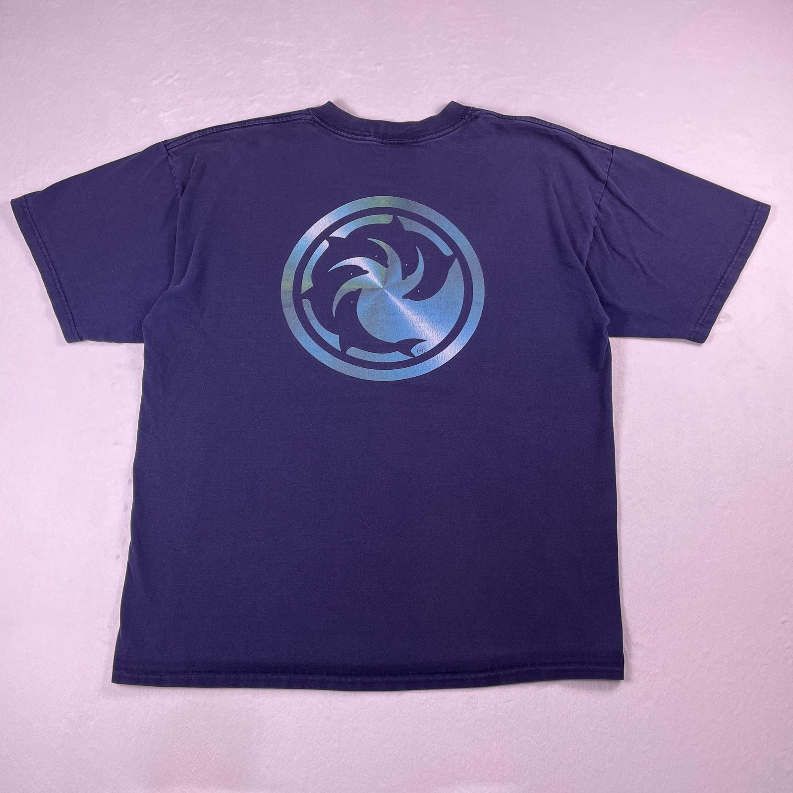 Vtg Y2K WRV Surf Tee XL Wave Riding Vehicles Dolphin Logo Beach Skate Board USA