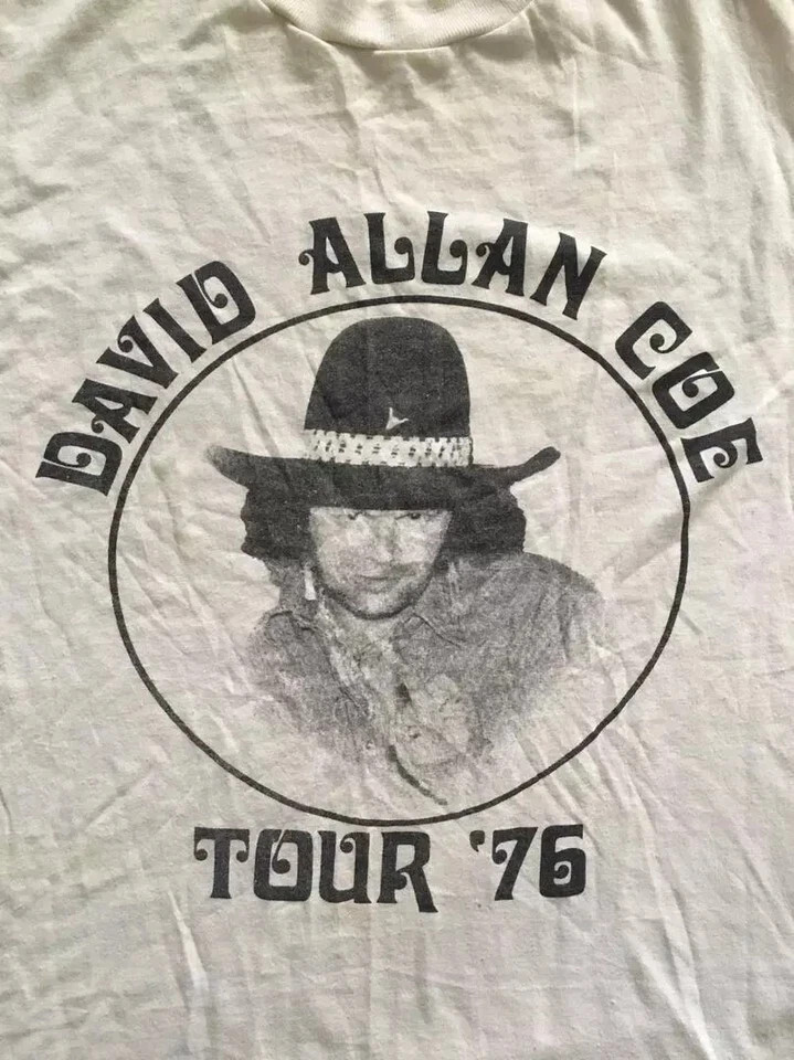 DAVID ALLAN COE 1976 TOUR Shirt White Classic Unisex S-5XL S10