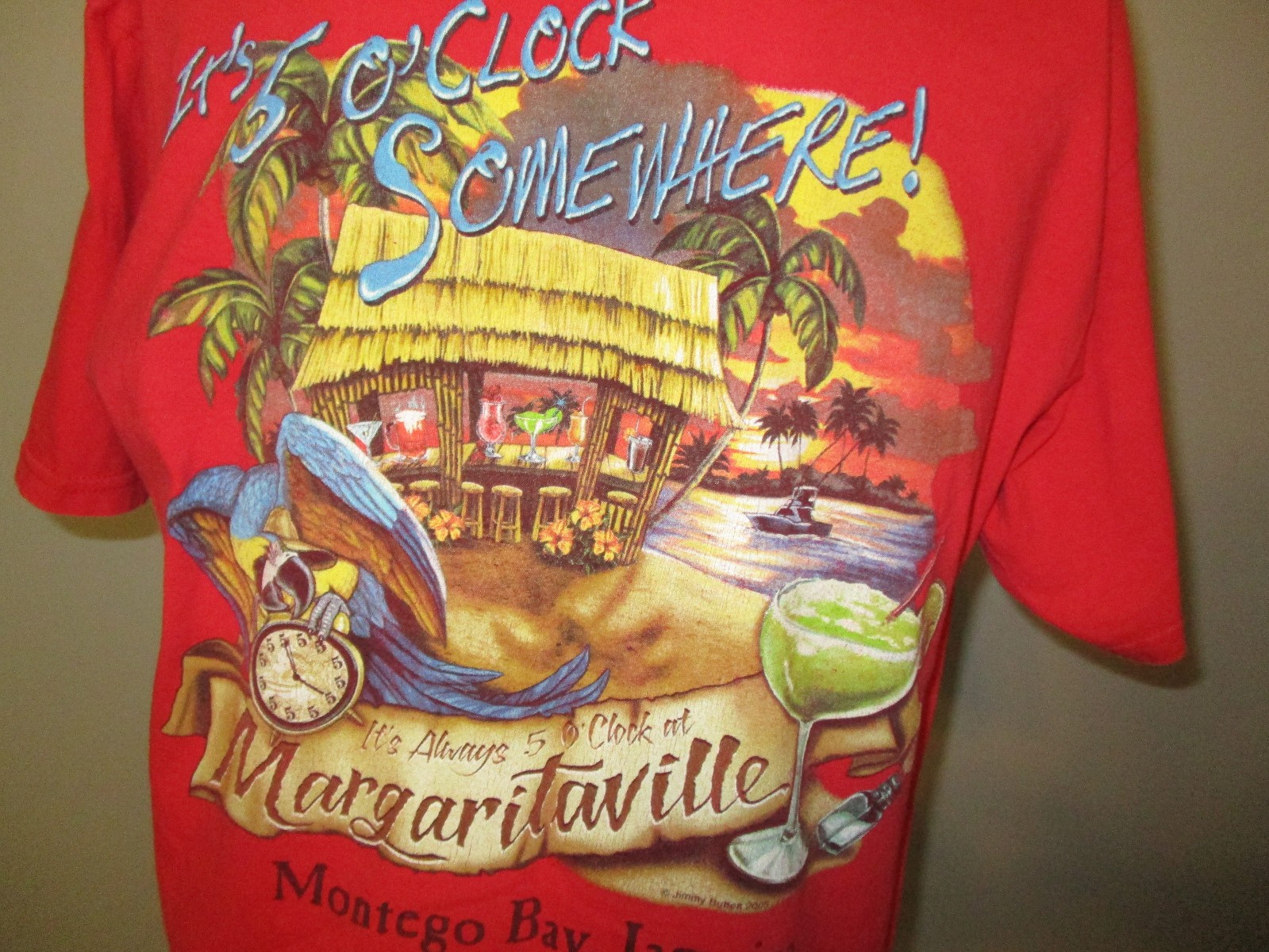 VINTAGE MARGARITAVILLE IT’S 5 O’CLOCK SOMEWHERE GRAPHIC T SHIRT LARGE FREE SHIP