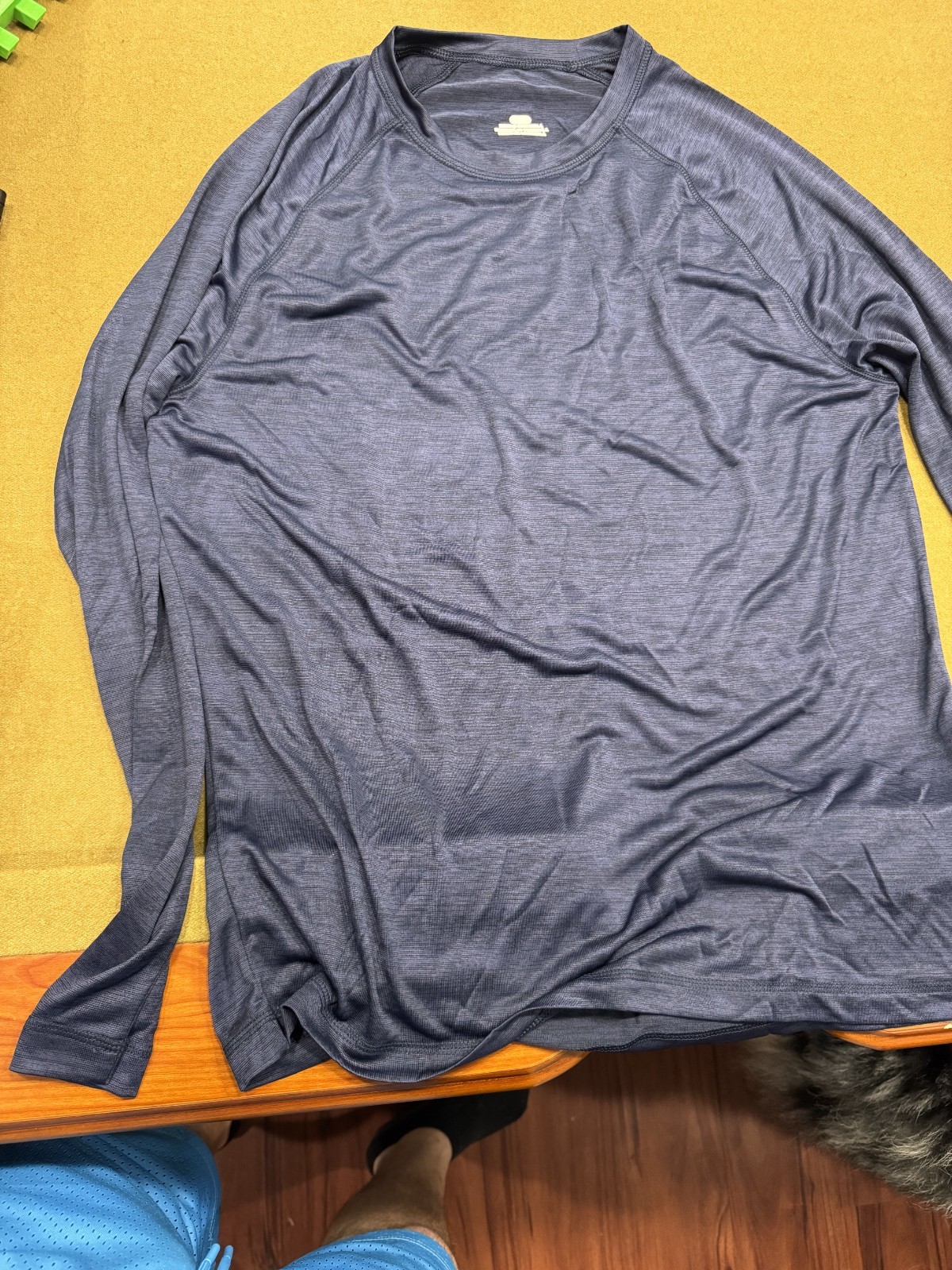 9 pack Fanatics Large Mens Blue Shirt Blank Long Sleeve Athletic Casual Tee New
