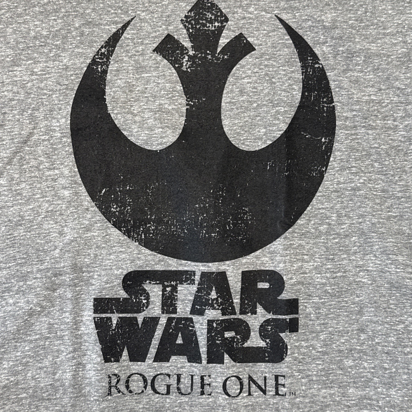2017 Star Wars Rouge One Distressed Logo Style Tee Licensed T-Shirt Size Medium
