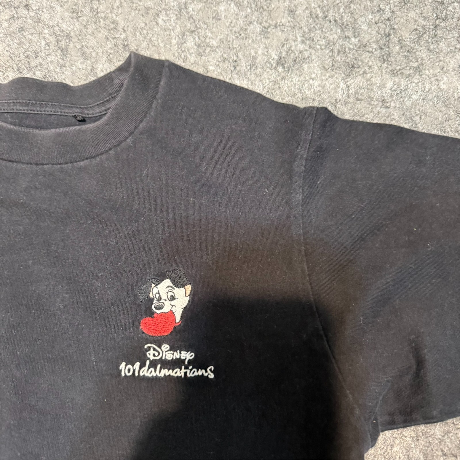 Vintage 80s 90s Disney Mens T-Shirt Size S Black 101 Dalmatians Single Stitch