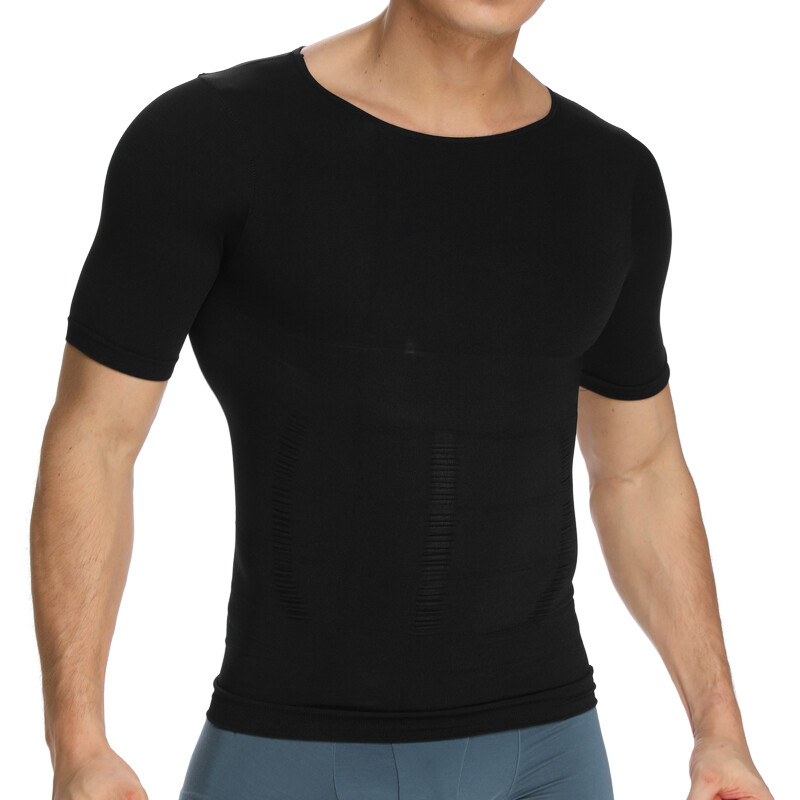 Men Slimming Body Shaper Gynecomastia Compression T-shirt Vest Posture Corrector