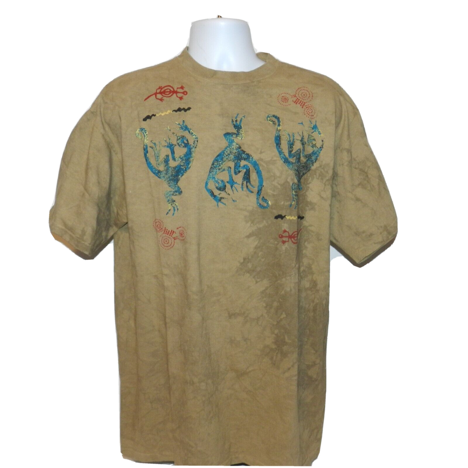 VINTAGE ANDREA BRAGG DESIGNS T-SHIRT LIZARD BROWN SIZE XL