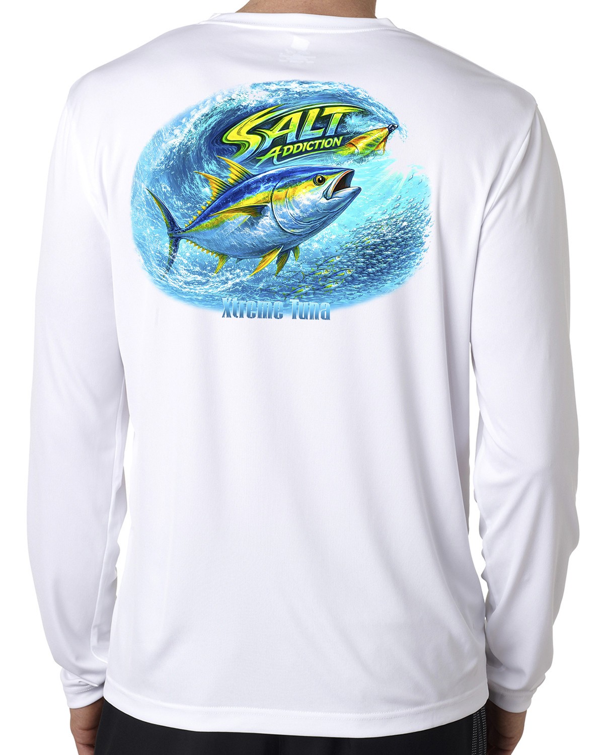 Salt Addiction Saltwater microfiber long sleeve dry fit style Tuna offshore mens