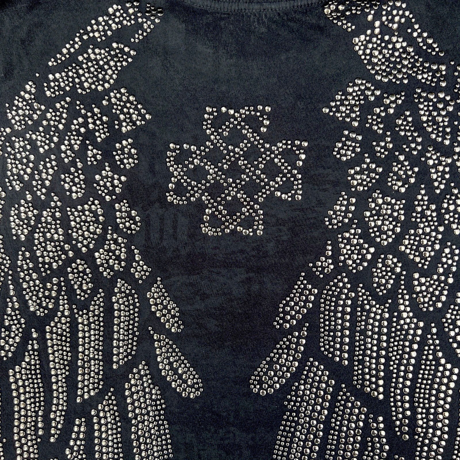 VTG Affliction Mens Studded Wings Sz LG Black t-shirt USA Y2K Grunge Distressed