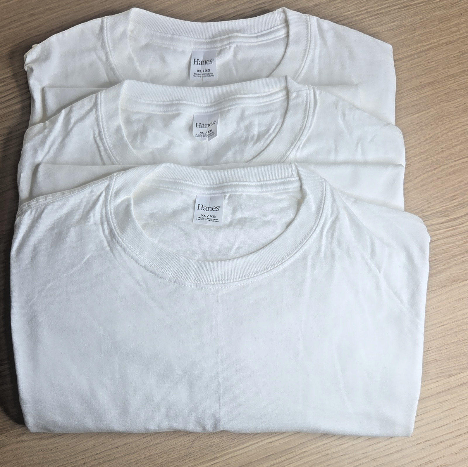 Hanes Men’s (MEDIUM) White Long Sleeve 100% Cotton T-Shirt 3-Count FREE SHIPPING