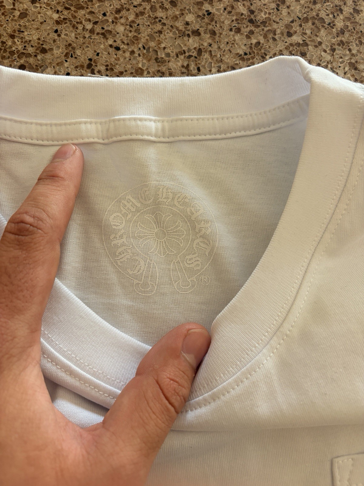 Chrome Hearts Los Angeles Men’s L White Long Sleeve Graphic Pocket Tee Cotton