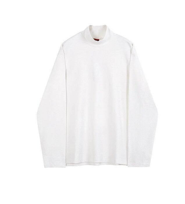 Men Bottoming Long Sleeved Tee T-Shirt Half Turtleneck Loose Crewneck Top