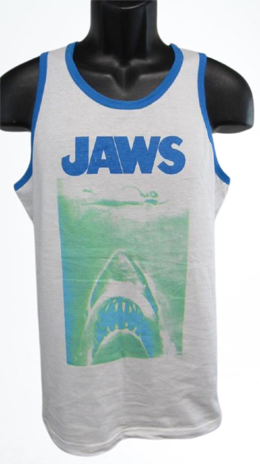 New Jaws Licensed Mens Size S Small White Tank Top Shirt