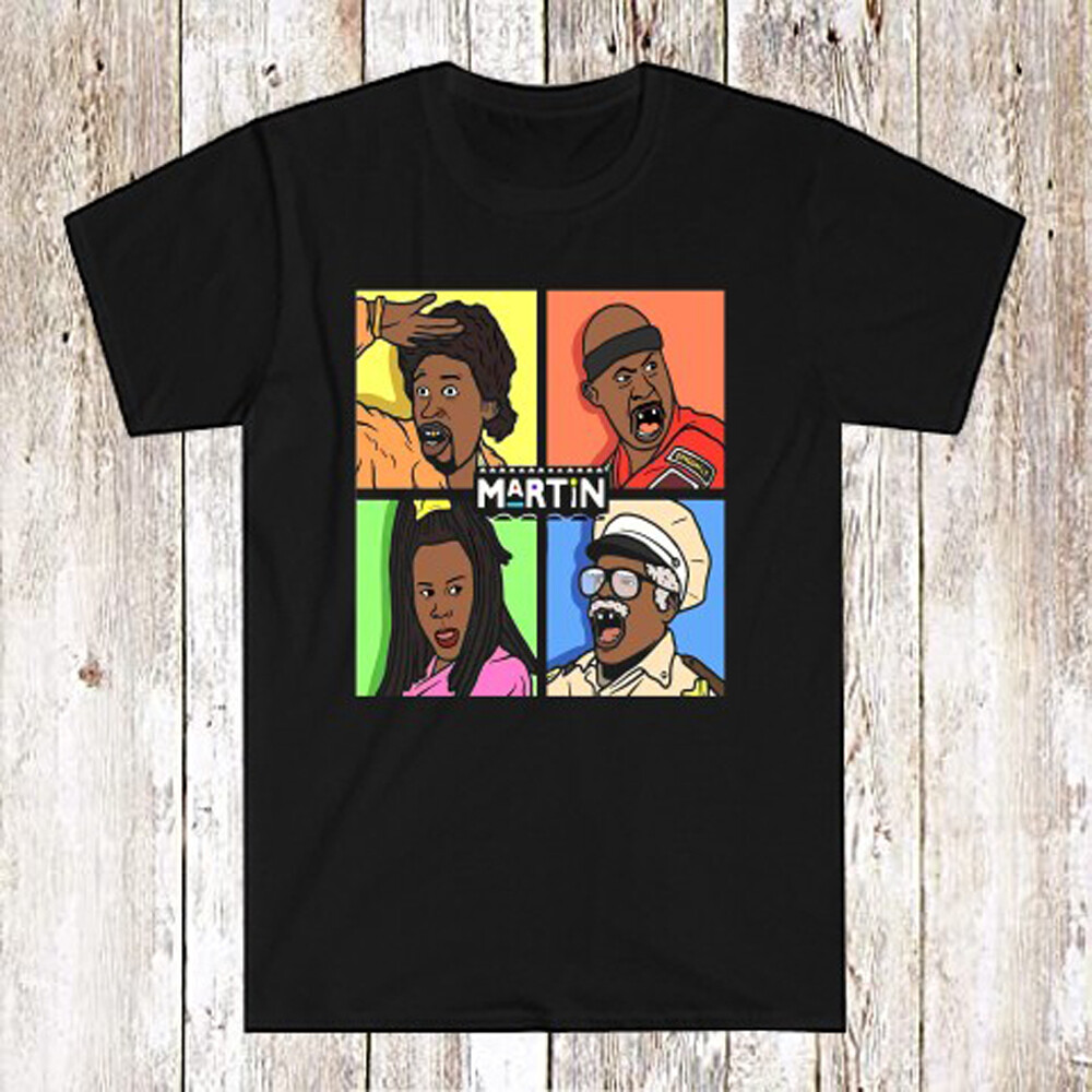 Martin TV Show Cartoon Style Men’s Black T-Shirt Size S-5XL
