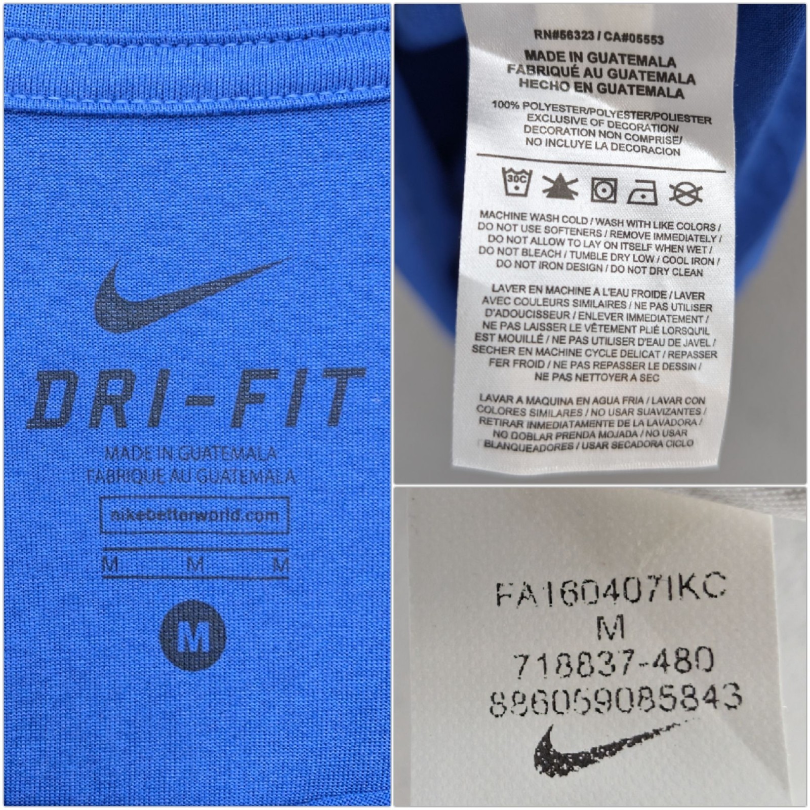 Nike Legend 2.0 T Shirt Mens Blue Long Sleeve Dri Fit Crewneck Pullover Tee Sz M