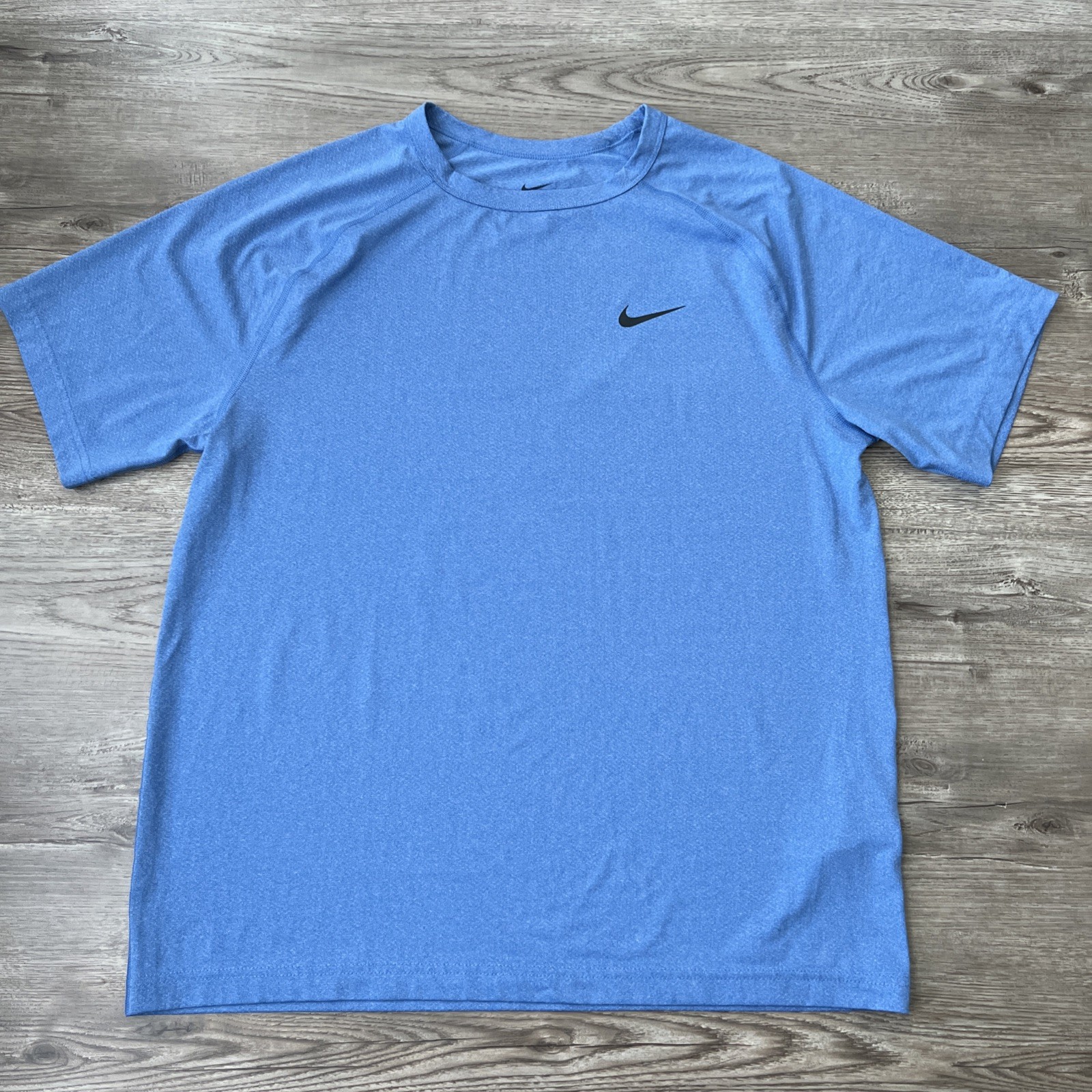 Nike Dri FIT Training T Shirt Mens M Blue Raglan Sleeve Performance Stretch