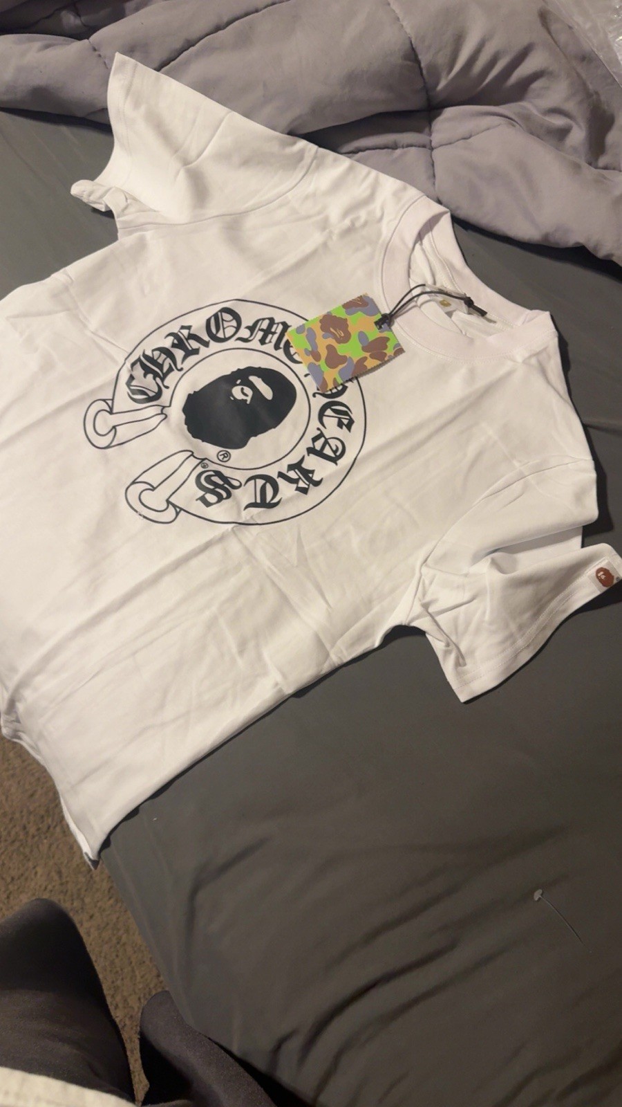 A Bathing Ape BAPE x Chrome Hearts Men’s White Baby Milo Graphic T-Shirt M
