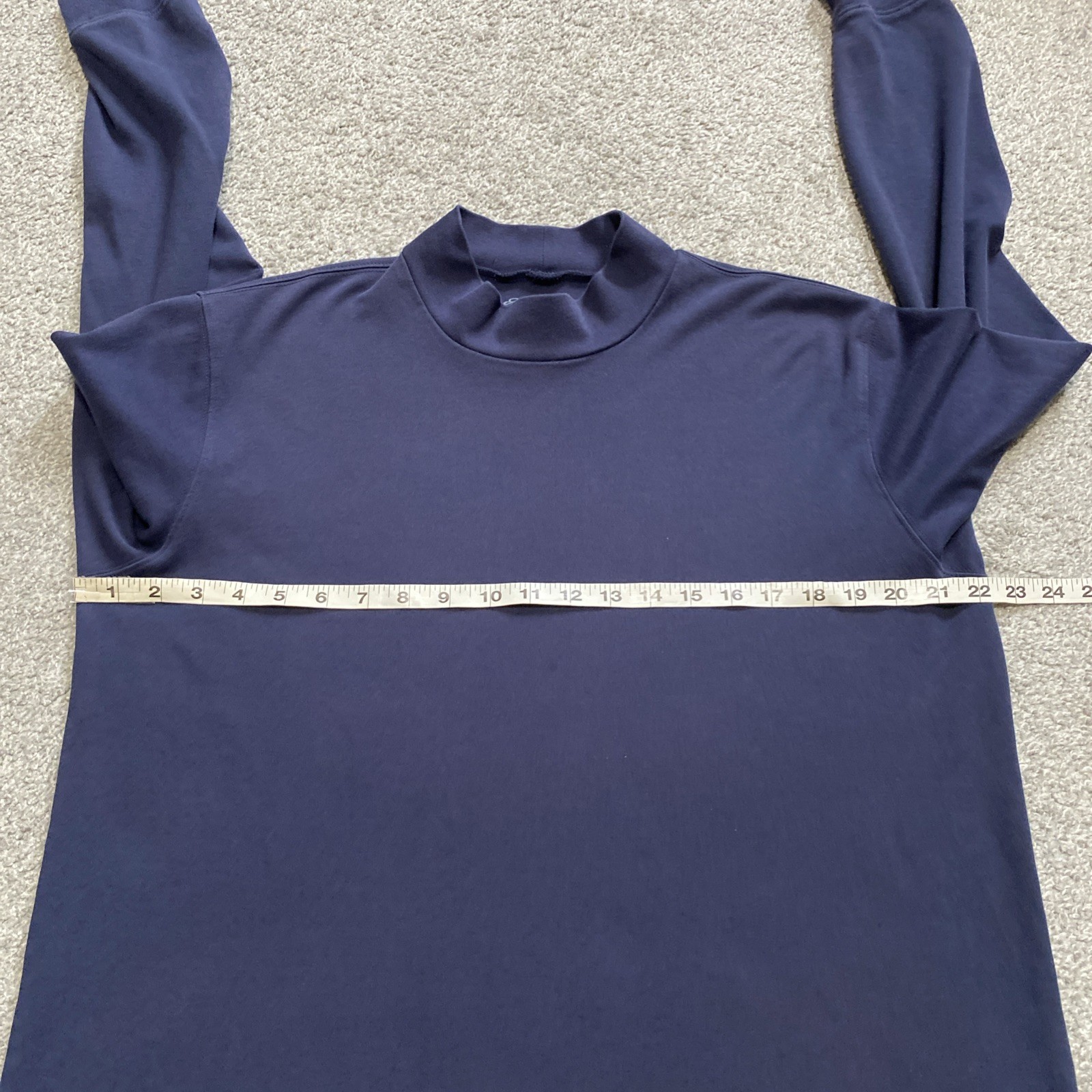 Eddie Bauer Navy Blue Mock Neck T Shirt Men’s L Casual Classic Cotton Layers