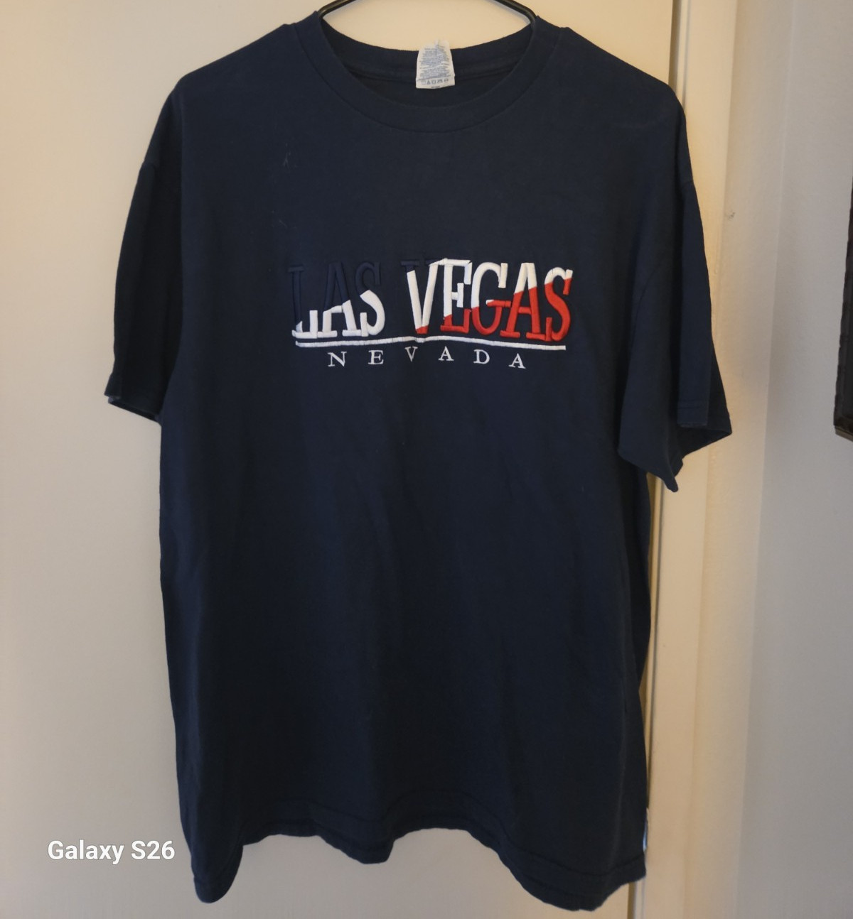 Delta Pro Weight Men’s Las Vegas Nevada Graphic T-Shirt, Blue, L, Crew Neck