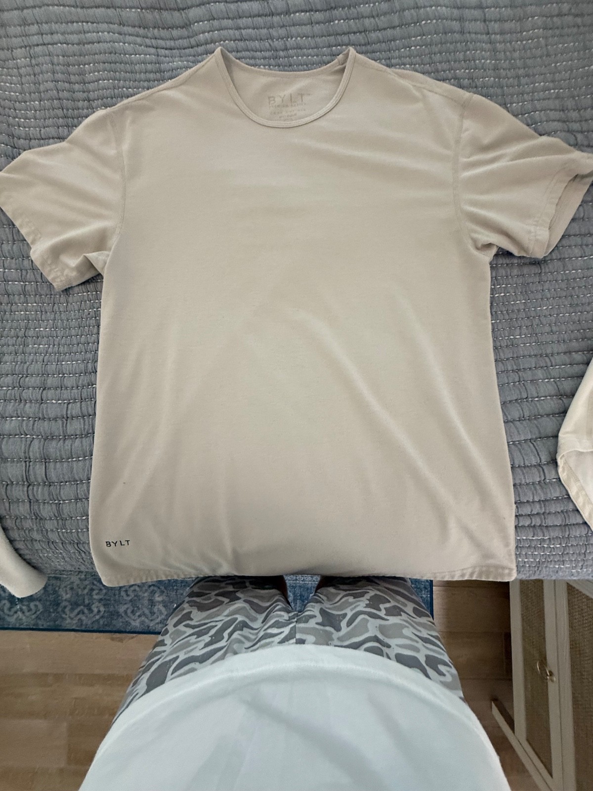 Bylt drop cut shirt. Off White. Large