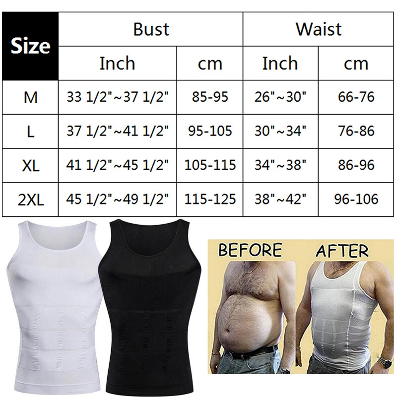 Men Slimmer Body Shaper Vest Abs Abdomen Compression Shirt Workout Tank Tops US