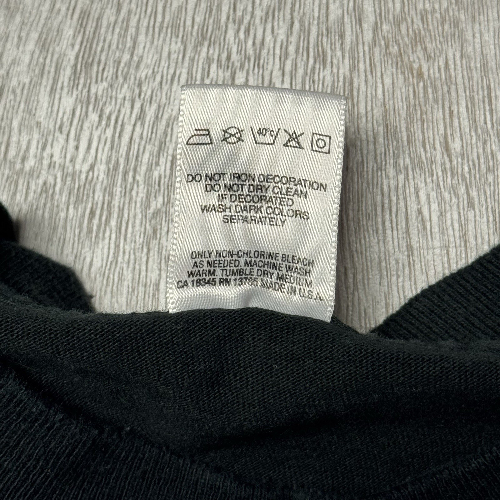 Rare Vintage Fruit Of The Loom Shirt Men’s 2XL Solid Black Chest Pocket USA Made