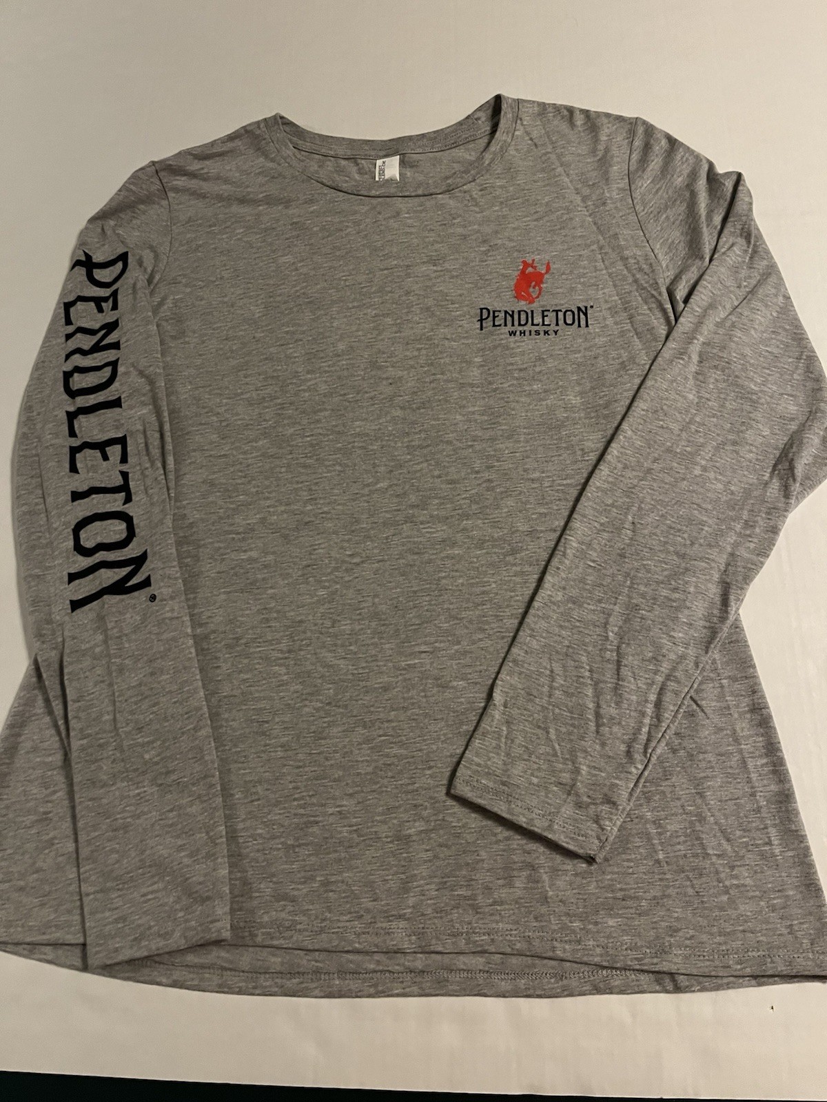 Pendleton Whisky Long Sleeve Logo T-Shirt LARGE Rodeo Midnight 1910 Buck Western