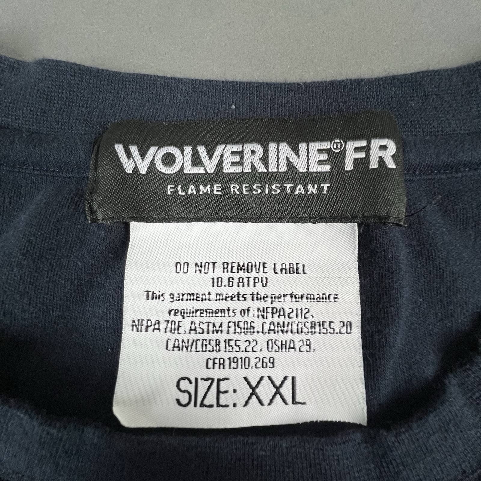 Wolverine FR Flame Resistant Shirt Mens 2XL Black Long Sleeve Pocket NFPA 2112