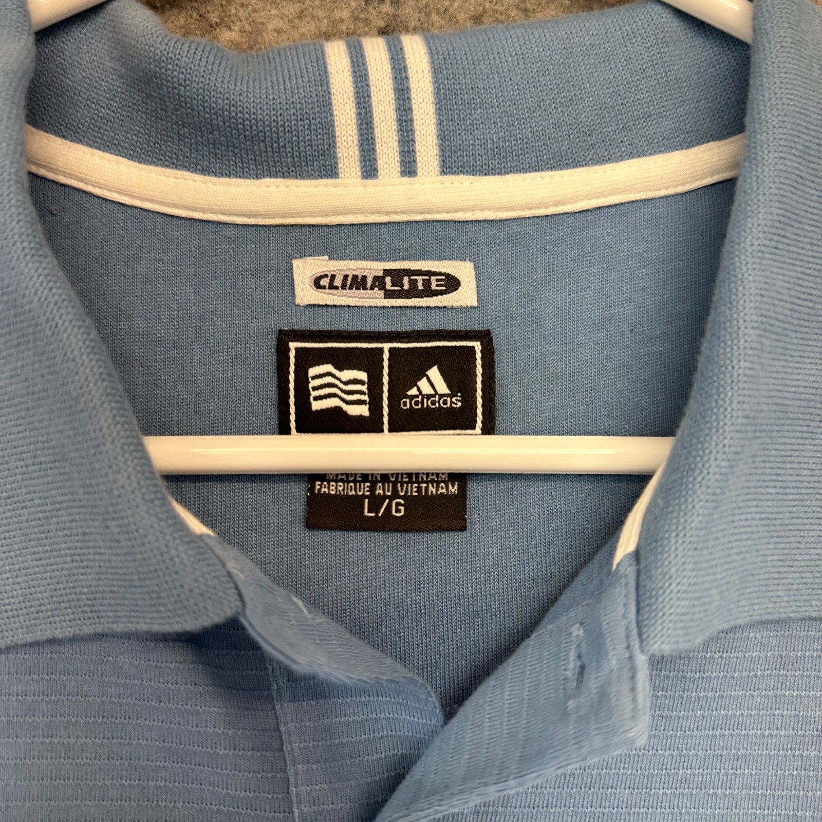 Adidas Shirt Mens Extra Large Blue Black Climalite Short Sleeve Golfing Polo