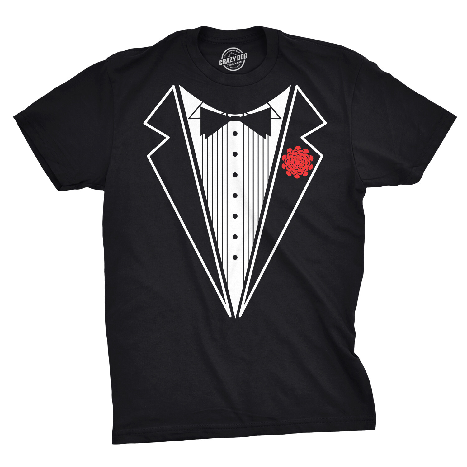 Mens Black Tuxedo T Shirt Funny Lazy Wedding Fake Suit Fancy Marriage Tee