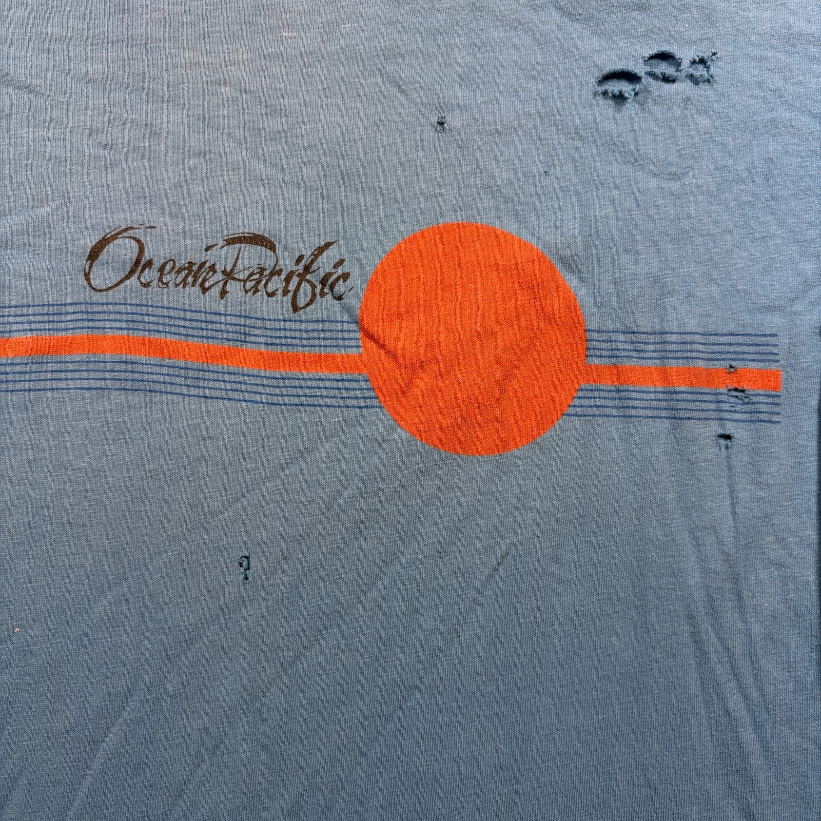 Vintage 1983 Ocean Pacific Op Surf Shirt Mens XL Blue Logo Long Sleeve Pullover