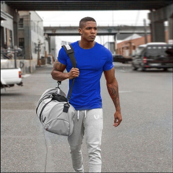 Men’s Gym Bodybuilding Fitness Cotton Clothing Muscle Muscle T-shirt Tee Vest