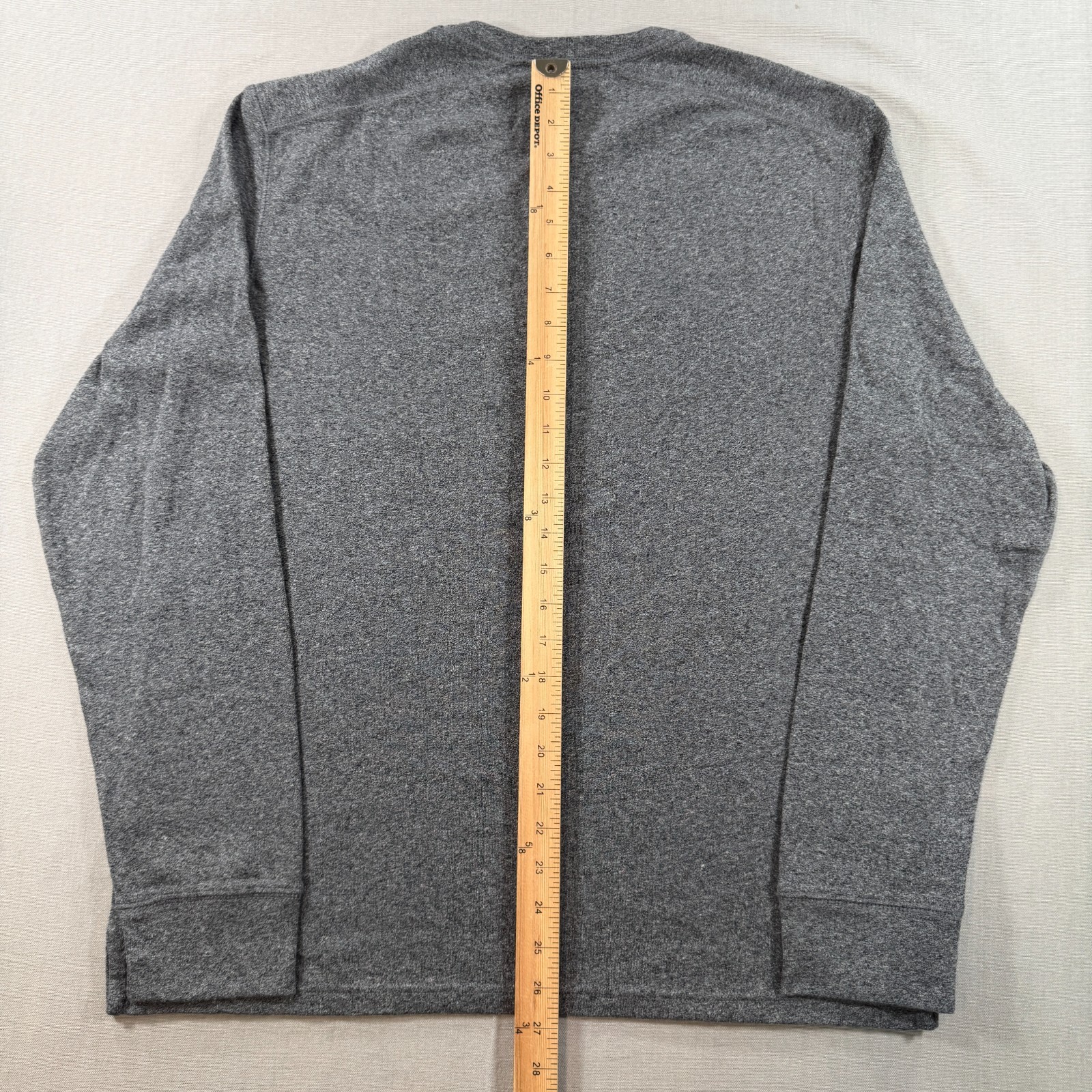 NWT Apt 9 Premier Flex Long Sleeve Henley Shirt Mens Large Gray Solid Stretch