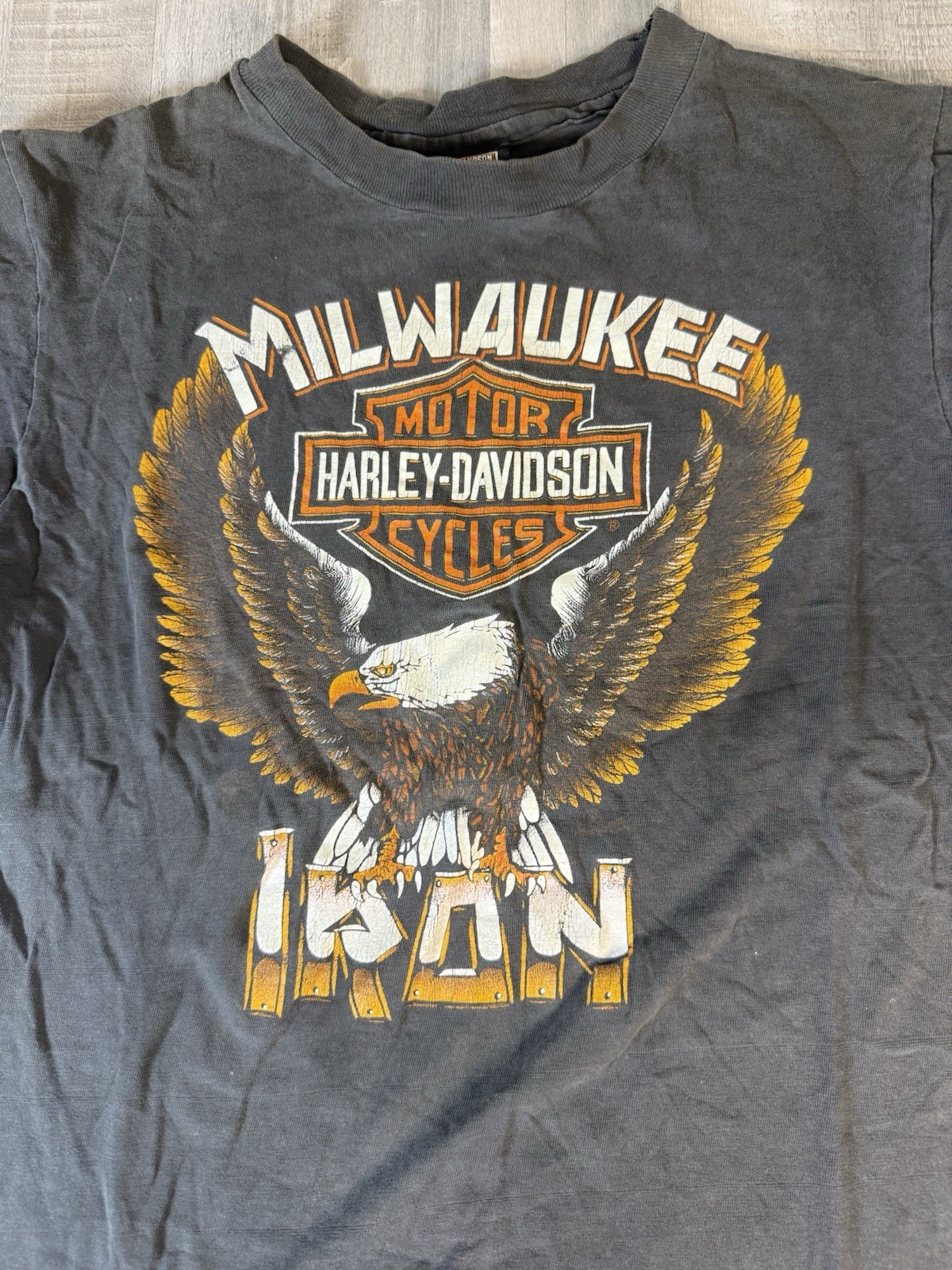 Vintage 1986 Harley Davidson Eagle Milwaukee Iron Biker Americana Mens MEDIUM