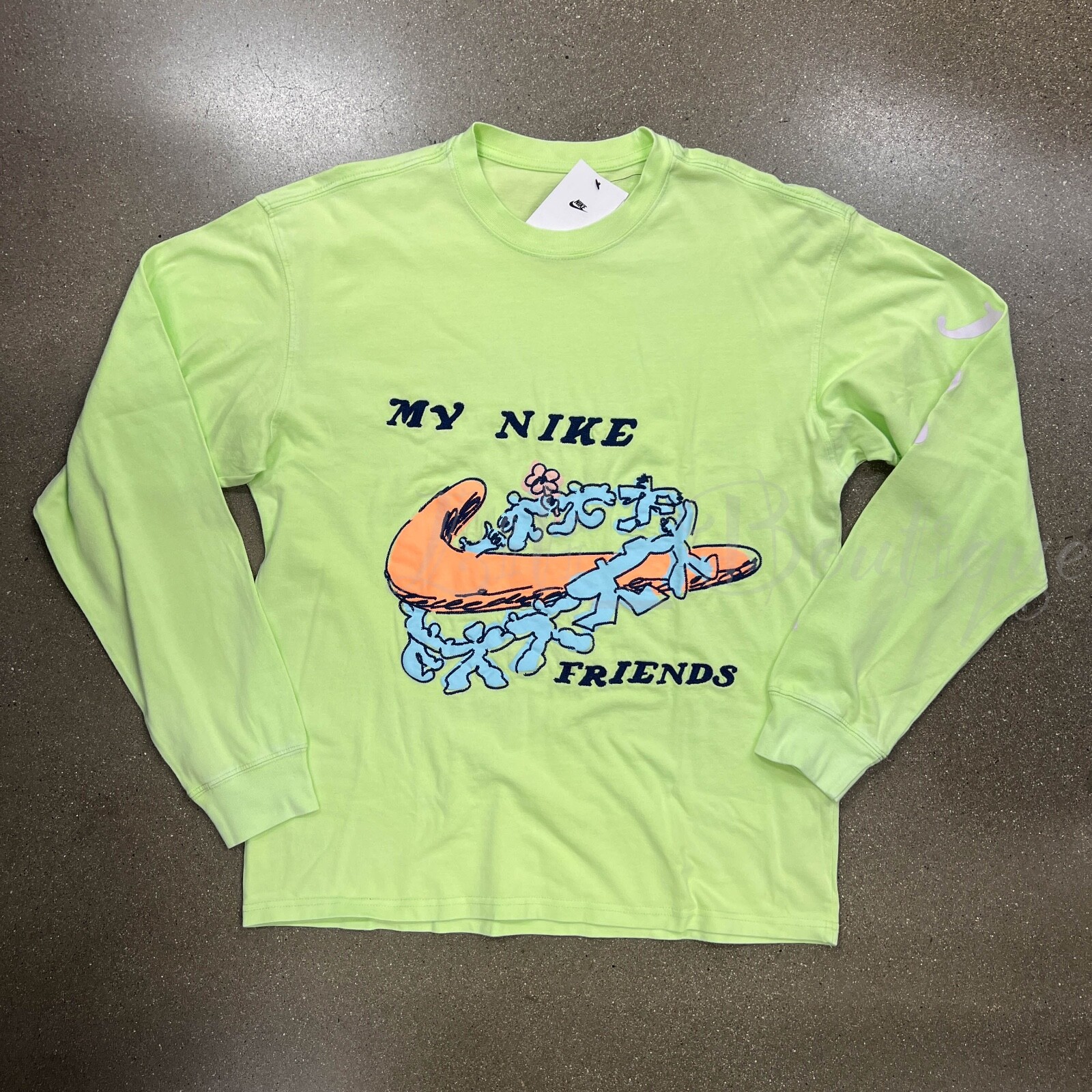 Nike Men’s Sportswear Max90 LongSleeve Cotton Tee Shirt DZ3080-383 Lime Size XXL