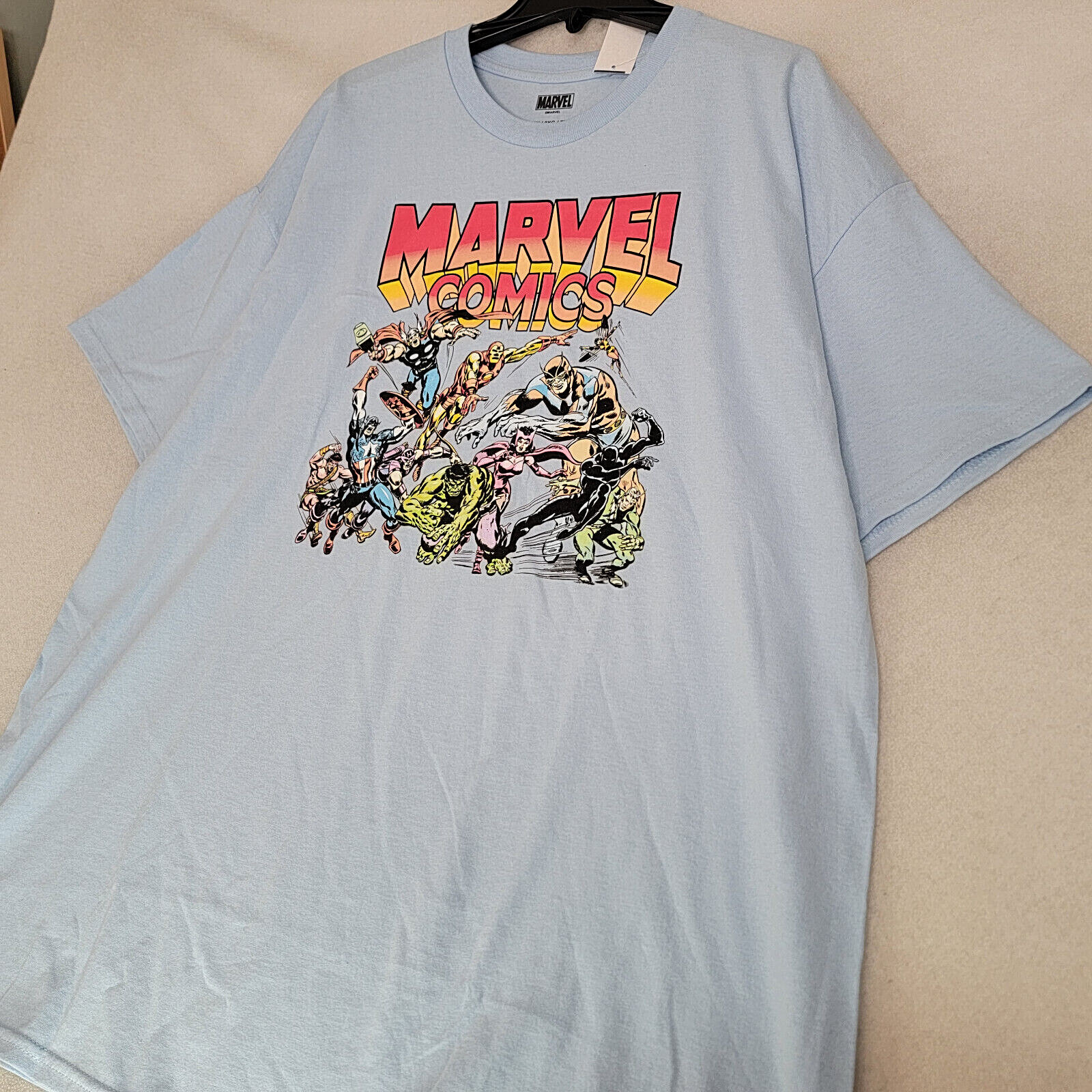 MARVEL Comics Mens 2XL XXL Blue Golden Age Aventures Hulk Thor Cpt America NWT