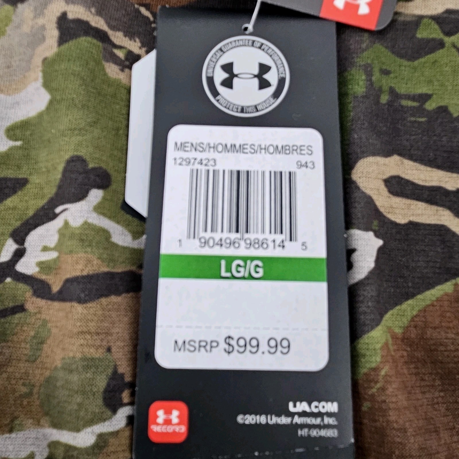 Under Armour Mid Season Kit Forest Camo Men’s Size Large Shirt Hunting Coldgear