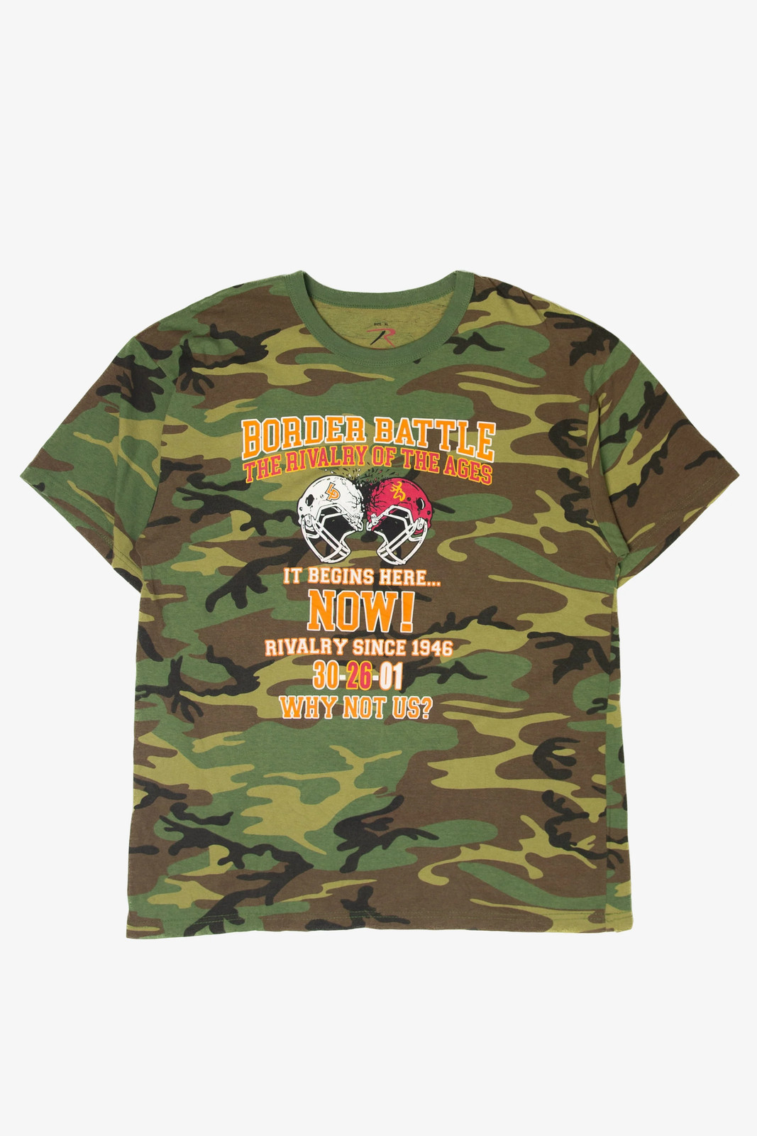 Recycled “Border Battle Rivalry Of The Ages” Football Camoflauge T-Shirt