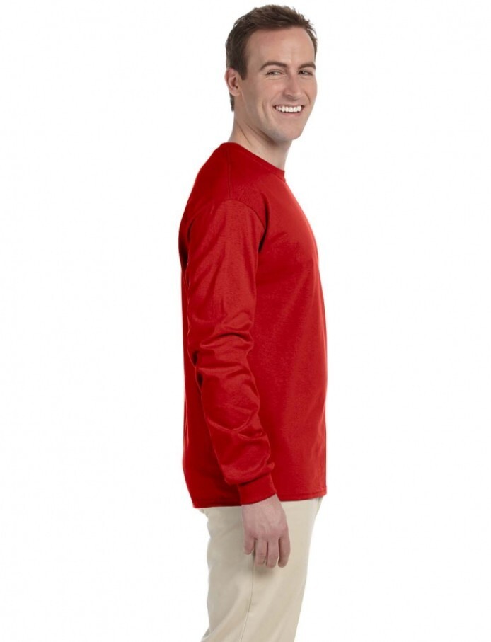 Gildan Adult Heavy Cotton Long-Sleeve T-Shirt Red-Medium