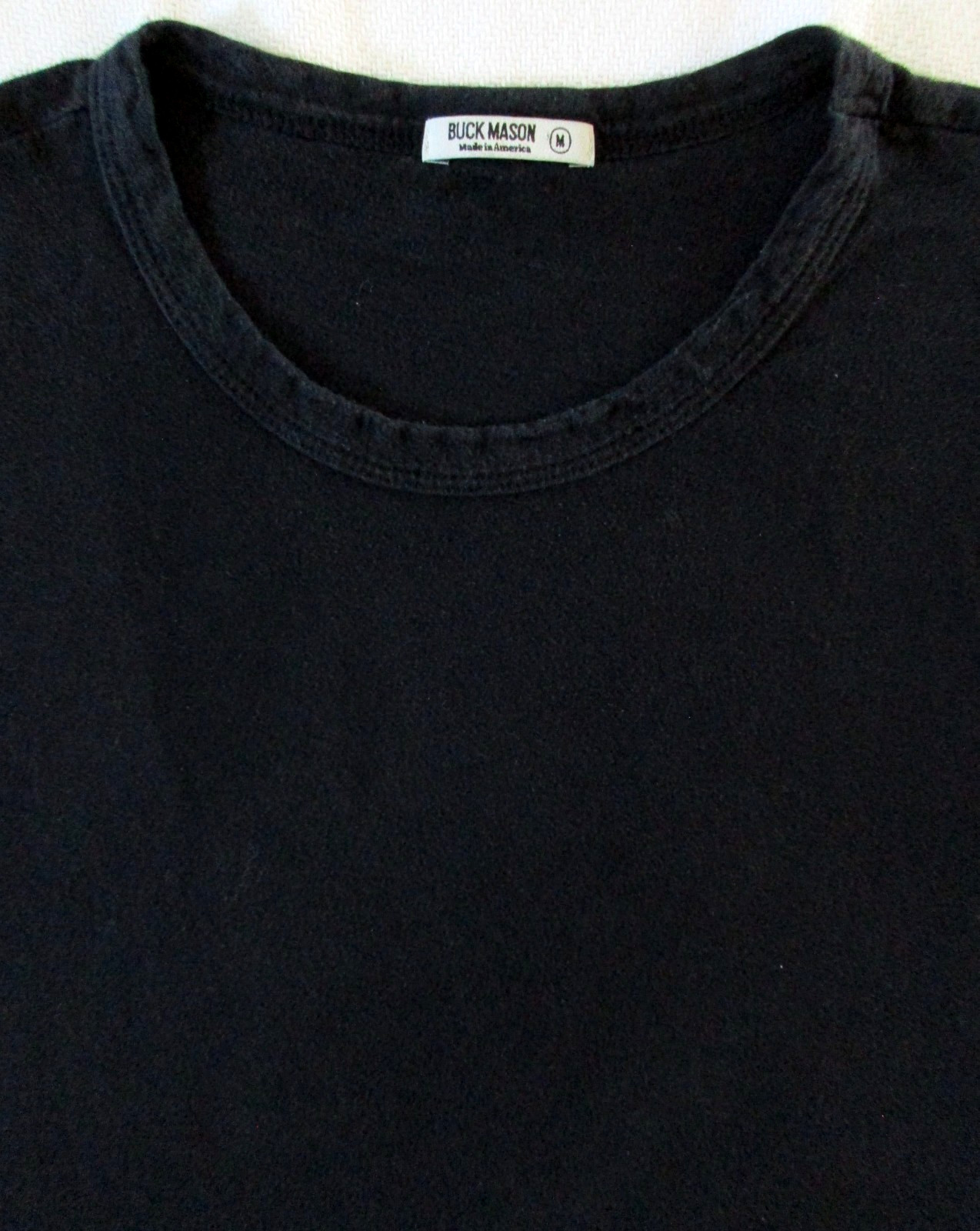 Buck Mason T Shirt Mens M Medium Scoop Neck Curved Hem Preppy Smart Casual Black