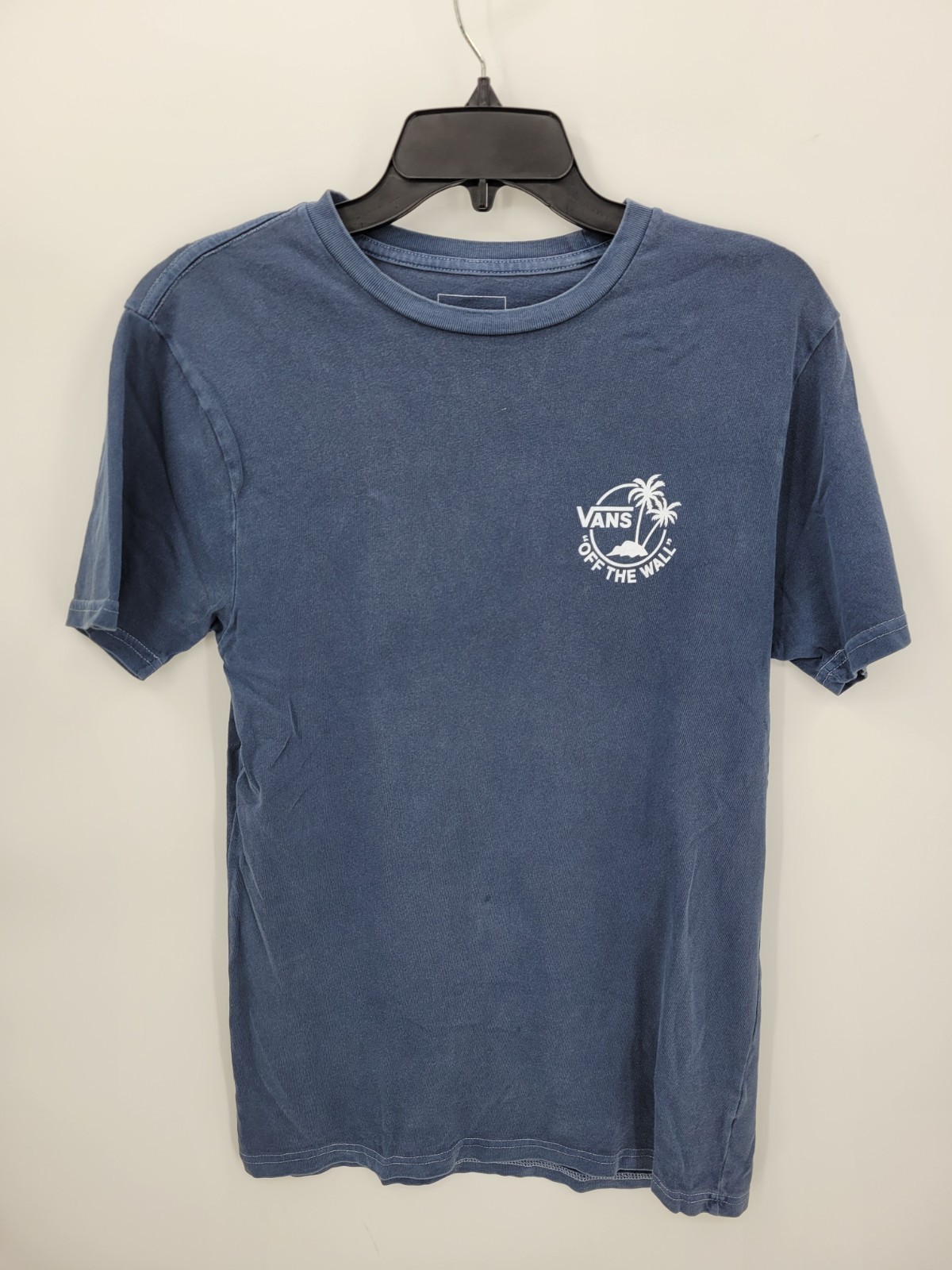 Vans Shirt Mens Small Blue Graphic Short Sleeve Crew Neck Skater Beach Casual