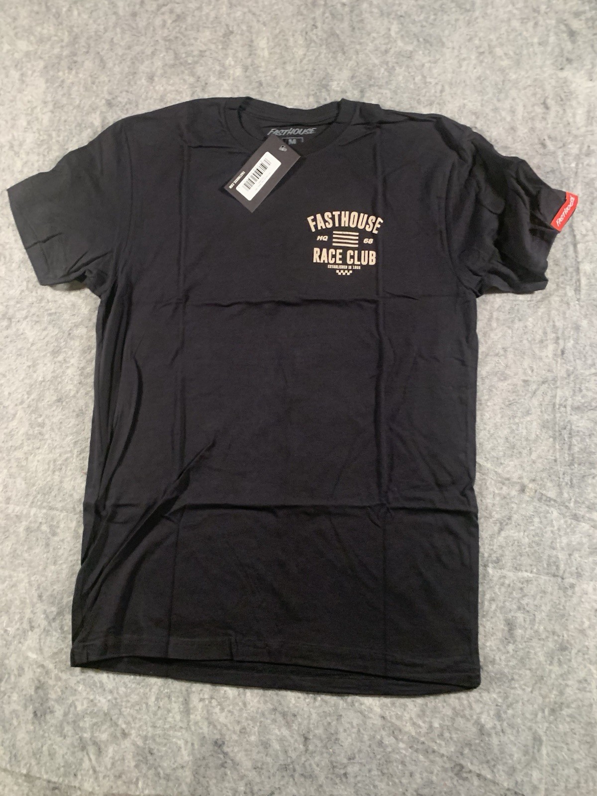 NWT Fasthouse HQ Race Club T-Shirt Black Skull Head Design BRAND NEW
