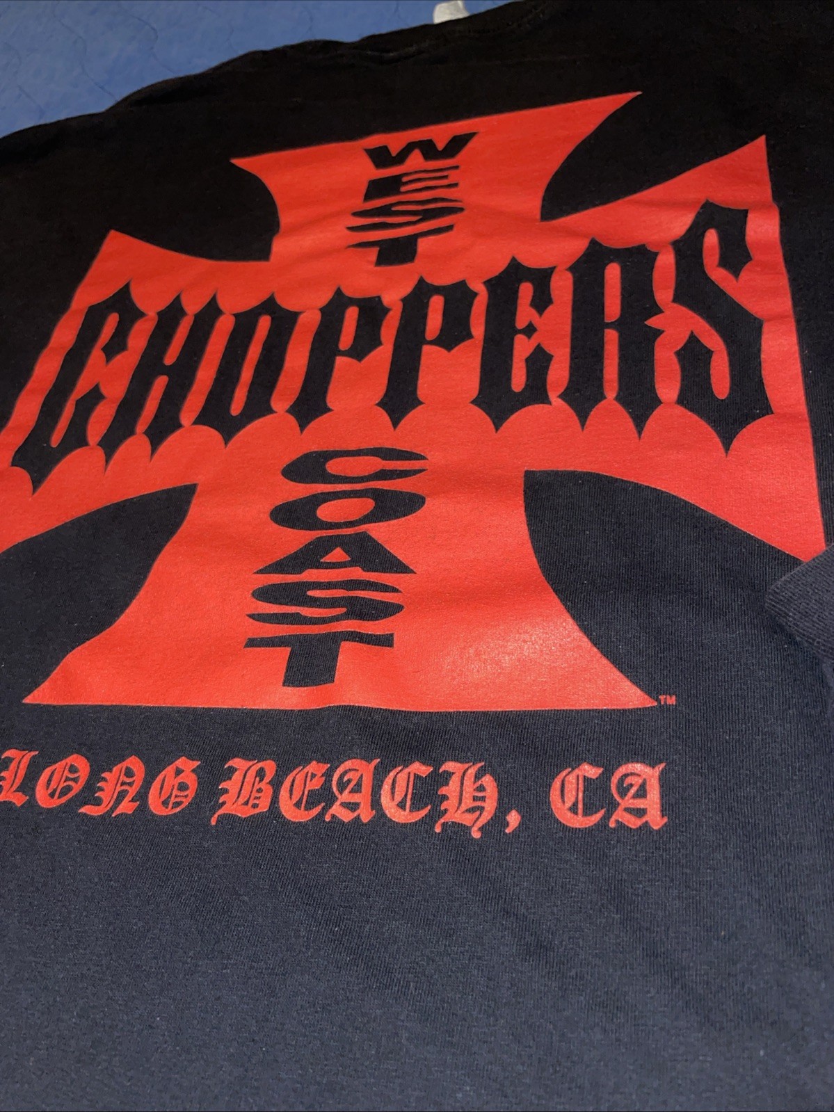 VTG 2004 West Coast Choppers CFL Black Fire Flame Skull LS Shirt Size XXL