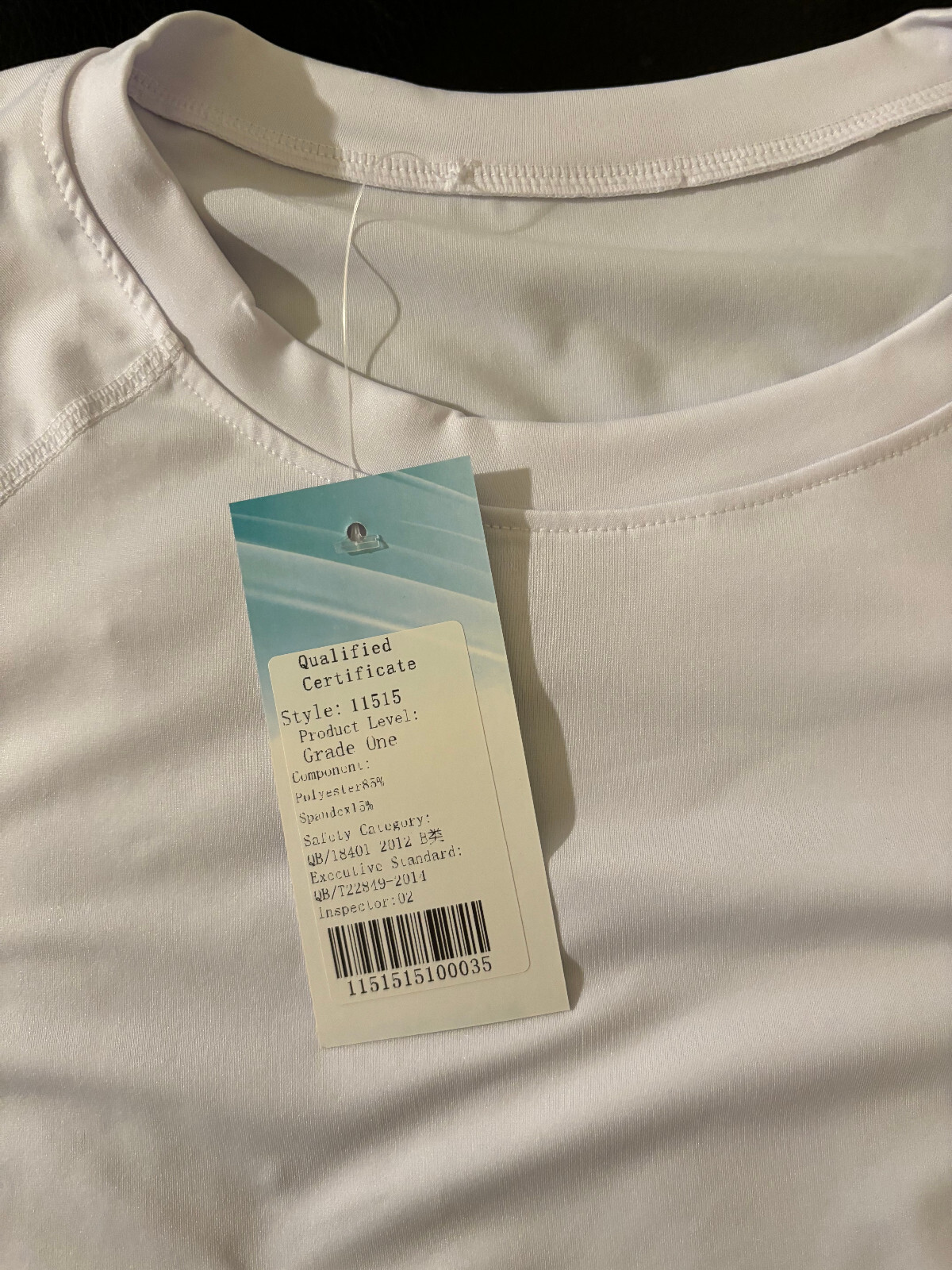 Style One new w tags polyester 85 spandex 15% work out shirt mens s white Mint
