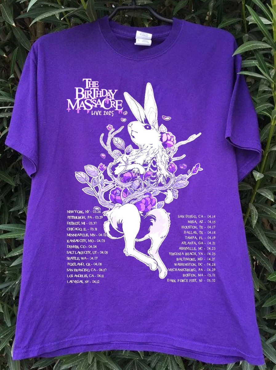 Rare The Birthday Massacre Live 2025 Concert Purple All Size Shirt KK123