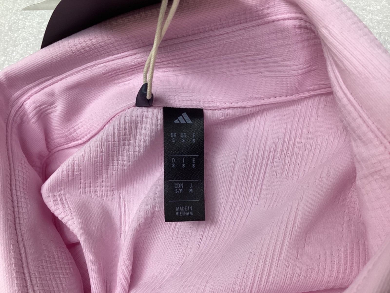 NEW adidas Men’s Go-To Textured Golf Polo Short Sleeve Shirt PINK Sz S MSRP $75
