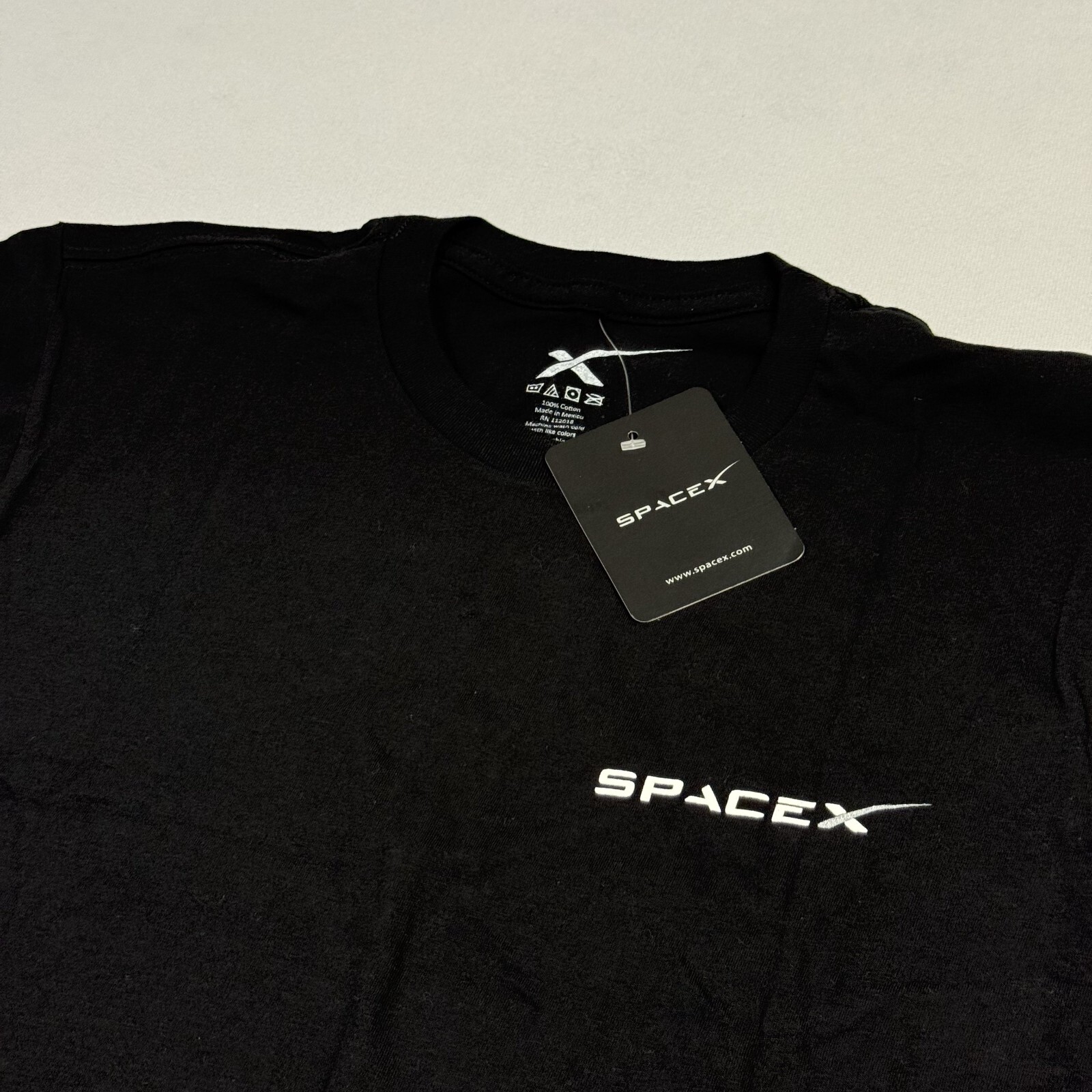 Space X Flacon 9 NWT T-Shirt Short Sleeve GovSat-1 Cotton Black Men’s Small