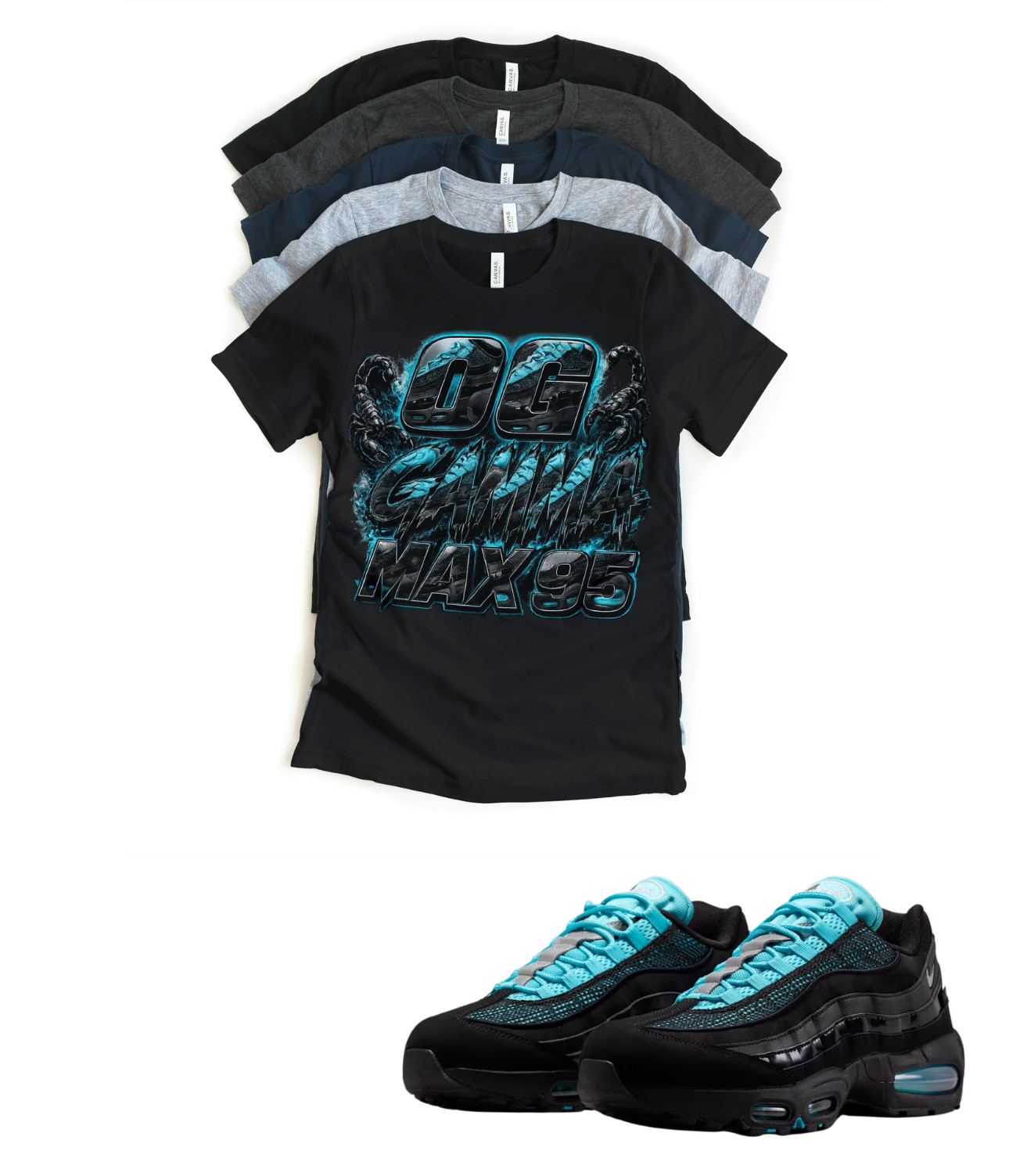 Shirt to match Black Chrome Gamma Blue Max 95 OG Sneaker Retro Scorpion Tee