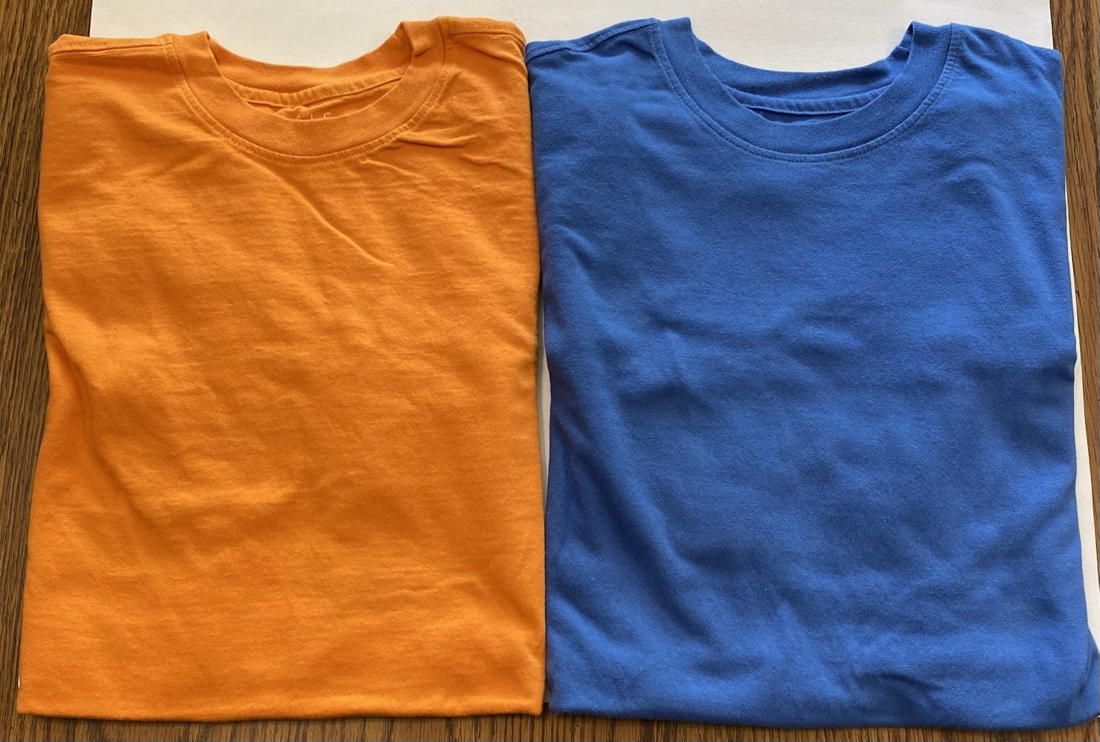 Basic Editions Men’s Crewneck T-Shirts; Set Of 1-Orange & 1-Blue (Size M)