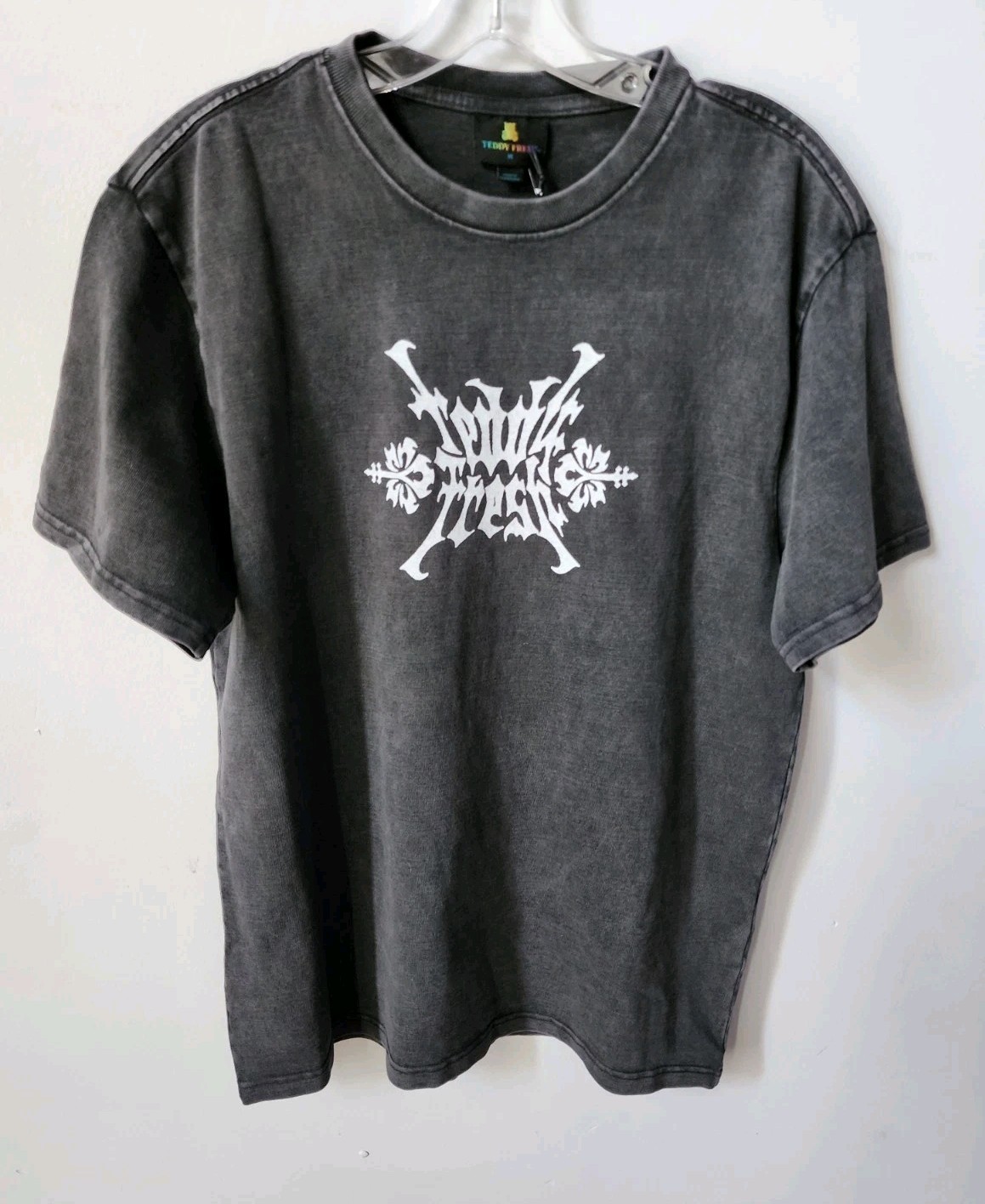Nwt Men’s Teddy Fresh Classic Short Sleeve Tee Size Medium Black Acid Wash