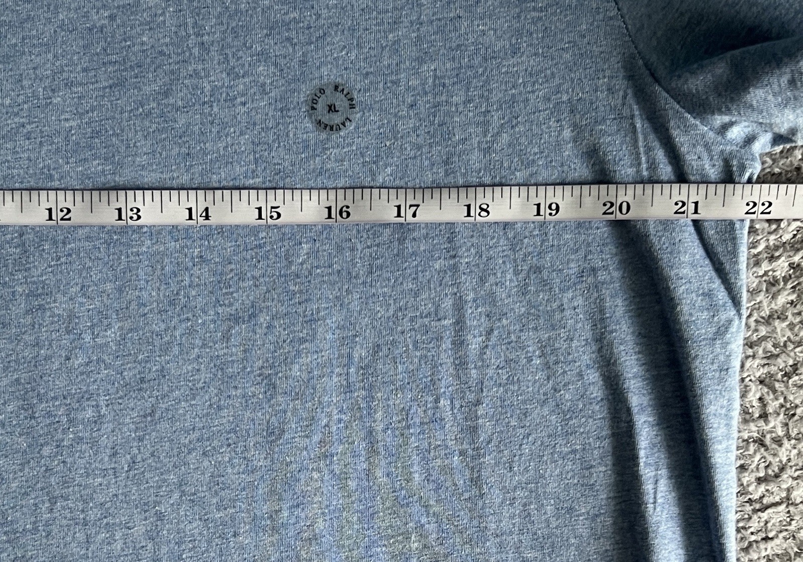Polo Ralph Lauren Men’s T Shirt Sz XL Chambray Blue Custom Slim Fit Pony Preppy