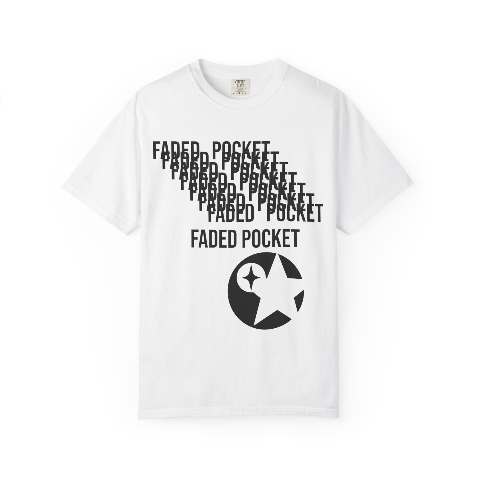 Faded Pocket typography tee T-Shirt | star graphic